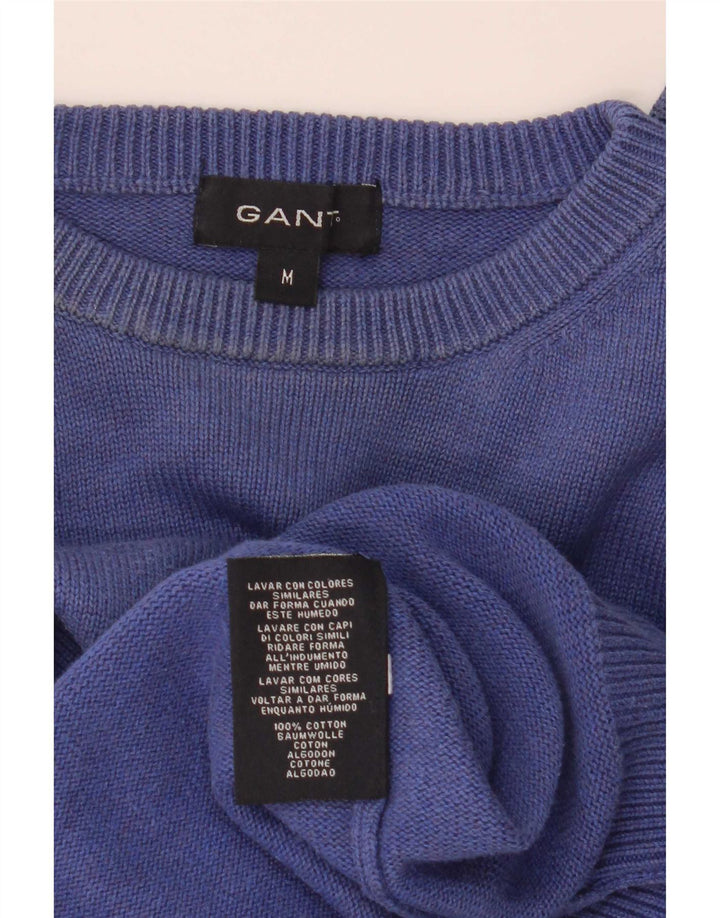 Gant herre rund hals sweater mellemblå bomuld