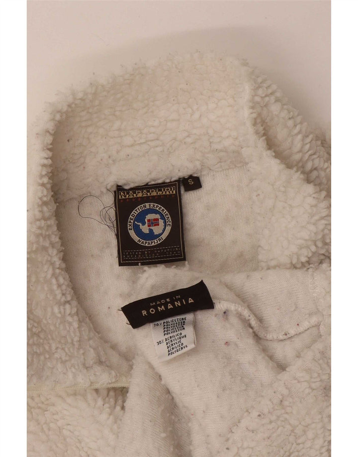 Napapijri Herre Geographic Zip Neck Fleece Jumper Lille hvid polyester