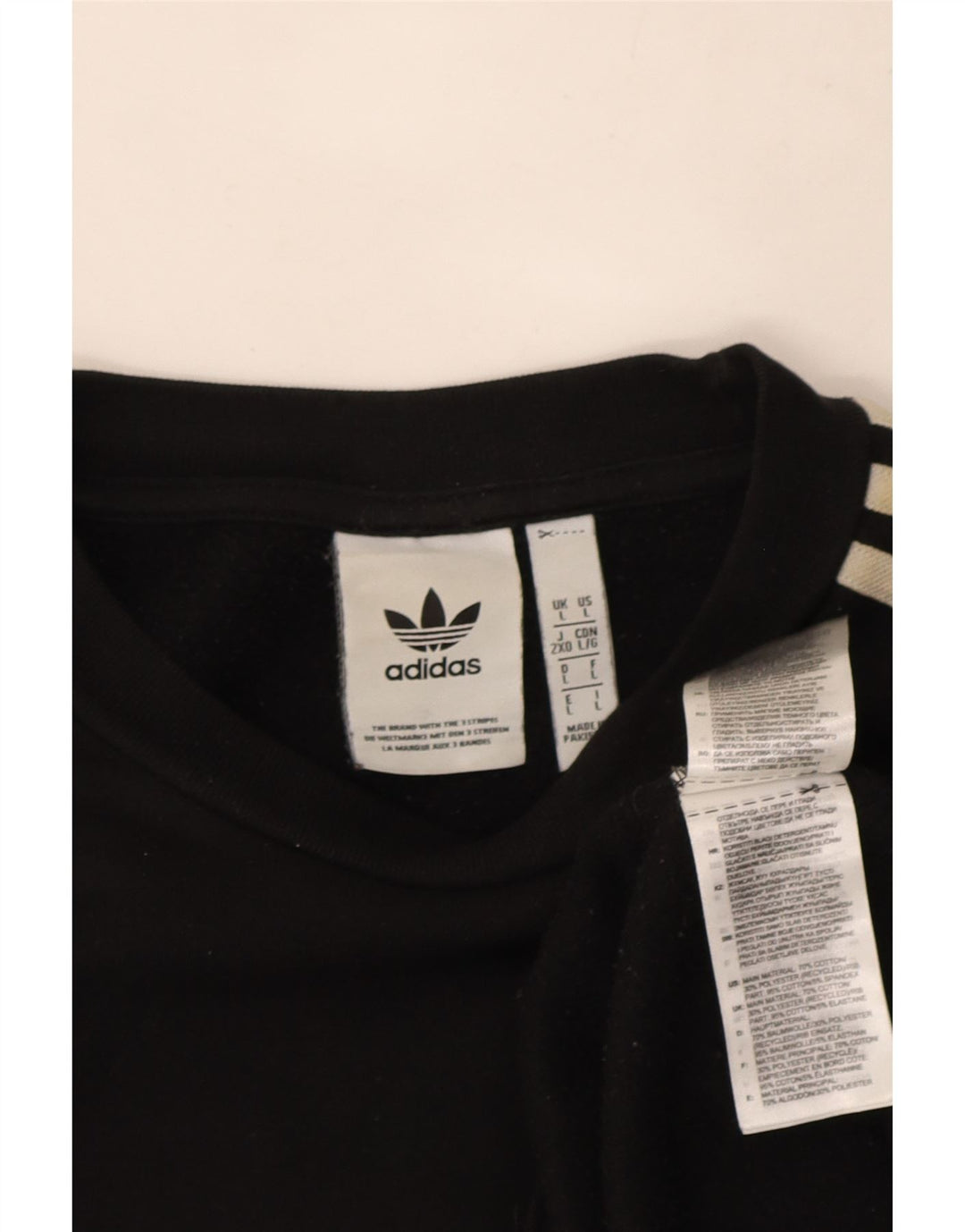 Adidas Herre Sweatshirt Jumper Large Sort Bomuld