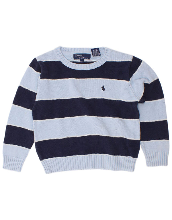 Polo Ralph Lauren Drenge Boat Neck Jumper Sweater 3-4 år Blå Stribet