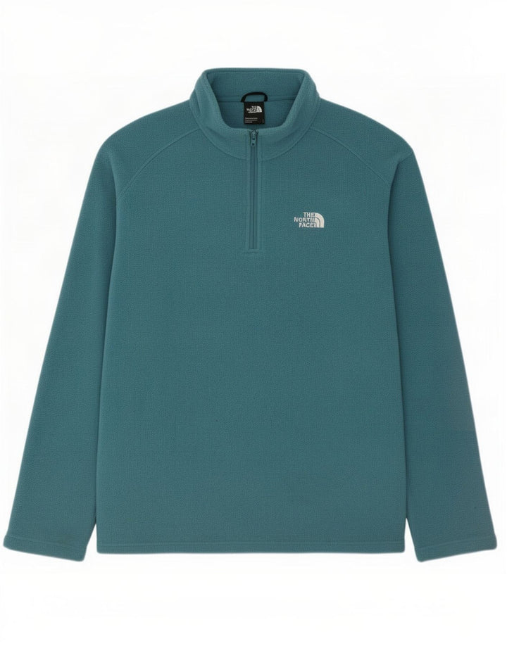 The North Face mænds lynlås hals fleece jumper stor blå polyester