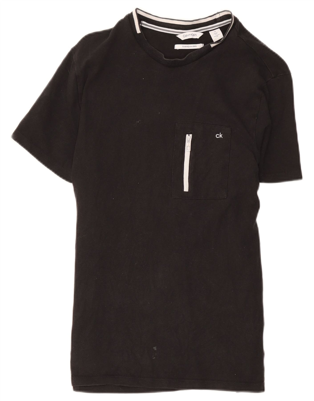 Calvin Klein Herre T-Shirt Top Lille Sort Bomuld