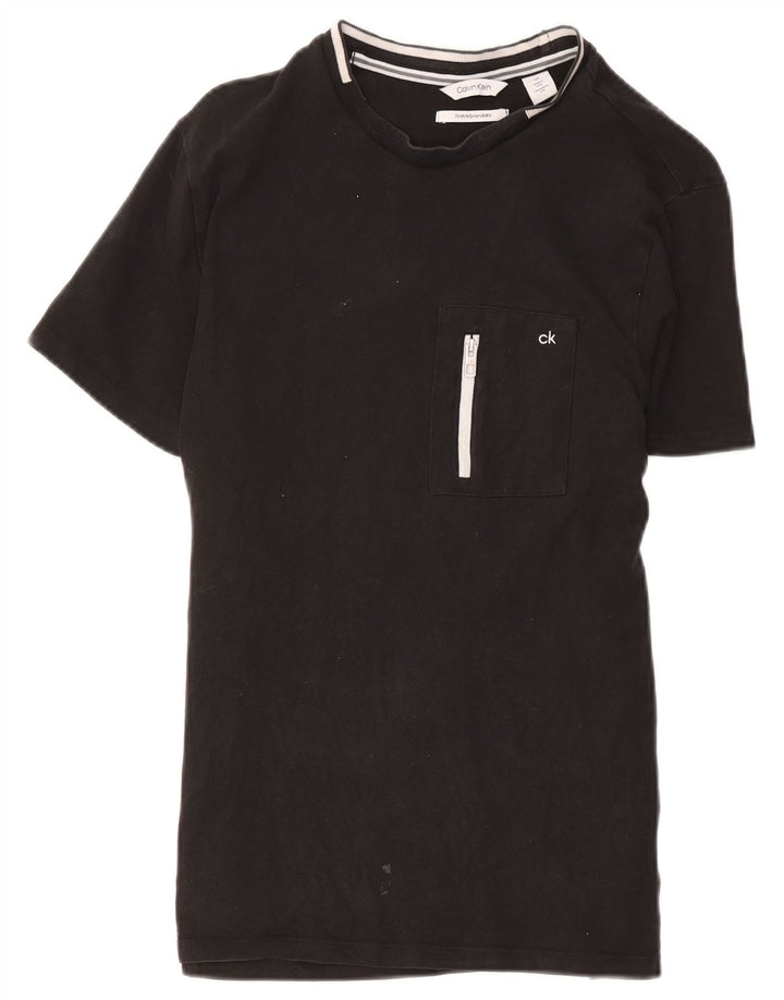 Calvin Klein Herre T-Shirt Top Lille Sort Bomuld