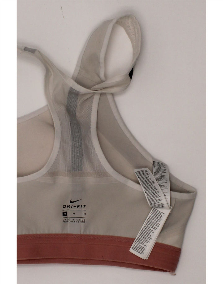 Nike Dame Dri Fit Sport BH Top Medium Off White Nylon