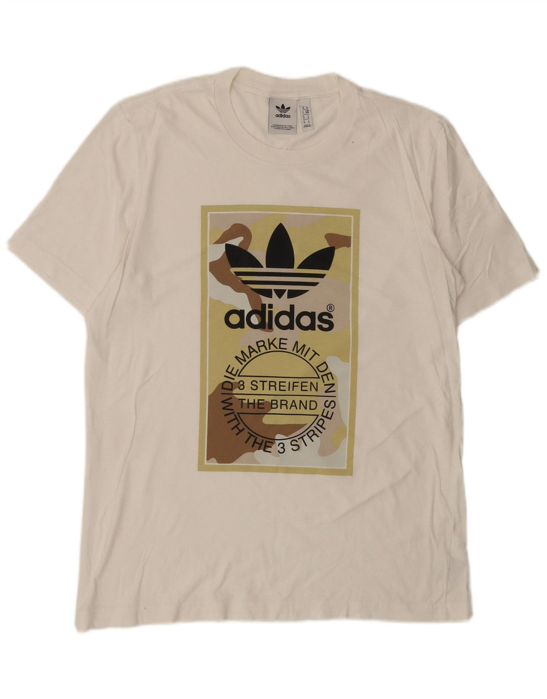 Adidas Grafisk T-shirt top til mænd Medium hvid bomuld