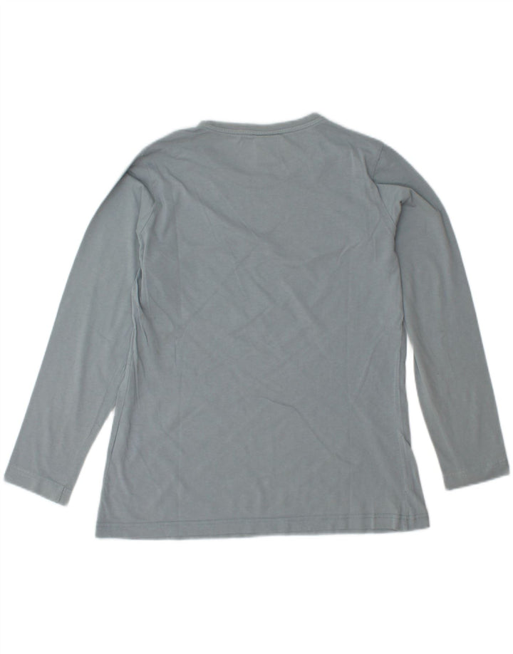 CHAMPION Womens Rochester Graphic Top Long Sleeve UK 14 Medium Blue Cotton