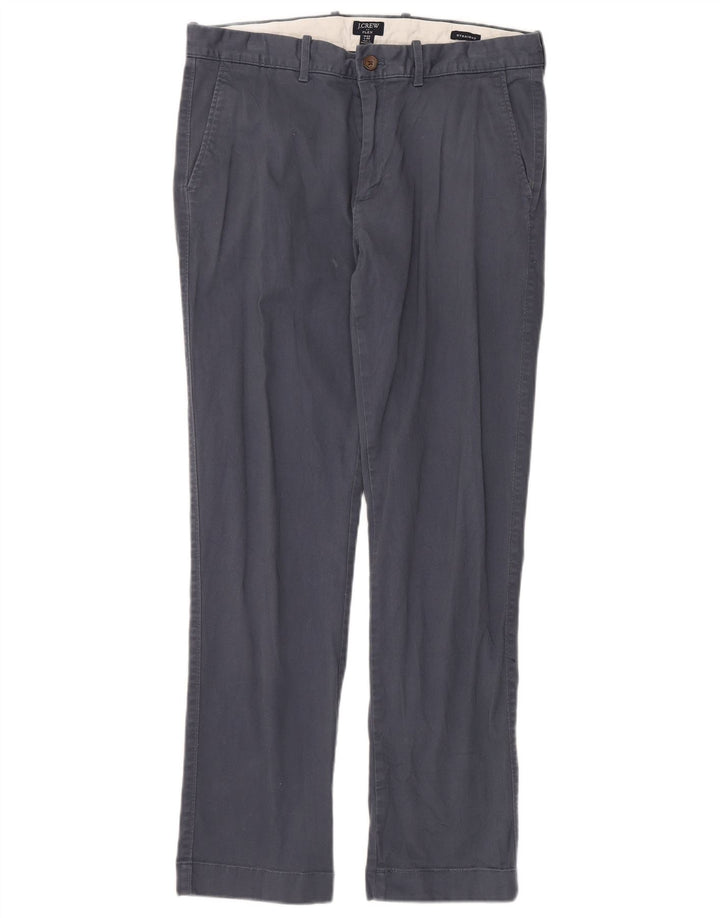 J. CREW Herre Flex Straight Chino Bukser W33 L32 Marineblå Bomuld