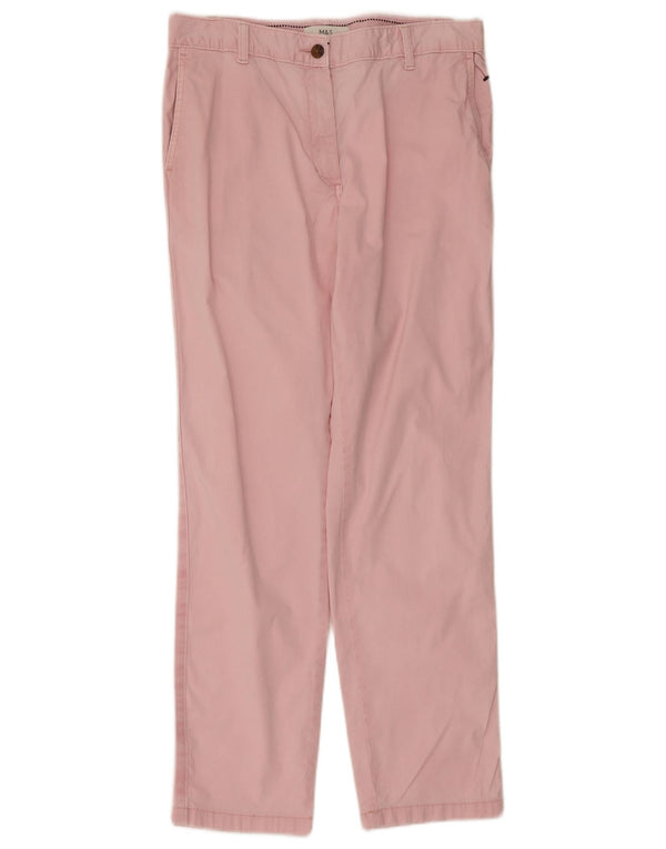 Marks & Spencer Dame Regular Fit Chino Bukser UK 10 Small W30 L29 Pink