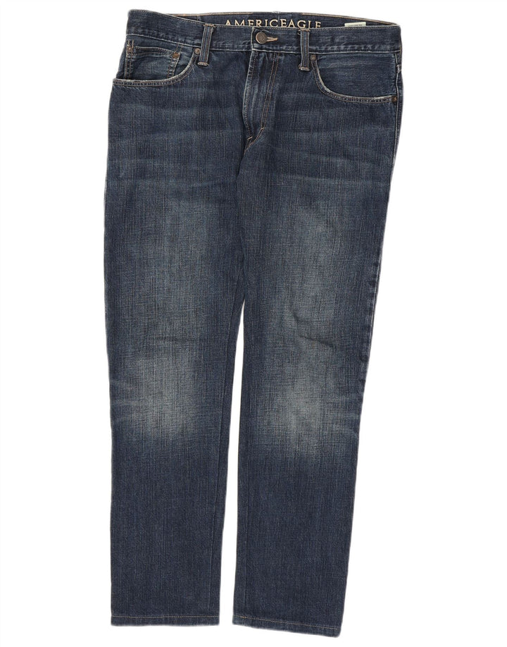 AMERICAN EAGLE Straight jeans til mænd W33 L32 Marineblå bomuld