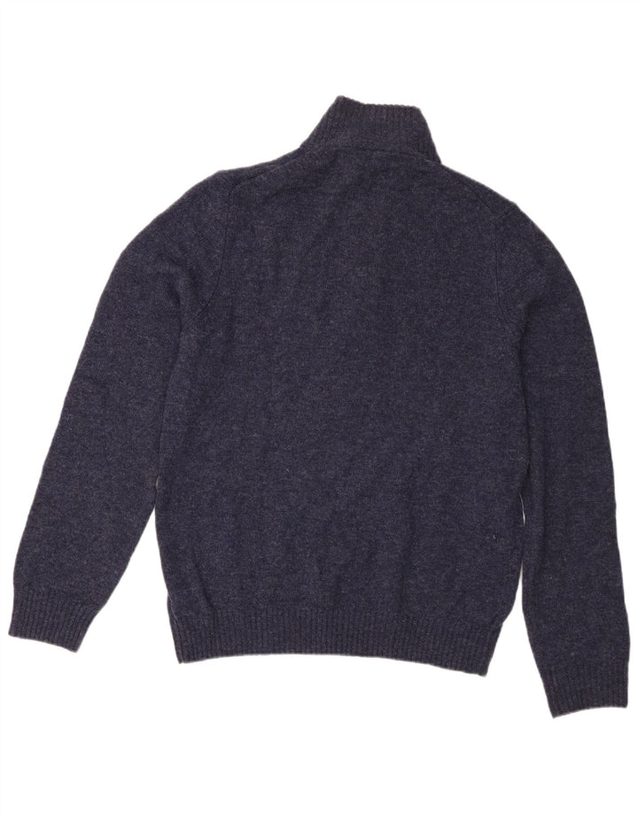 Marks & Spencer Herre sweater med lynlåshals mellem marineblå lammeuld