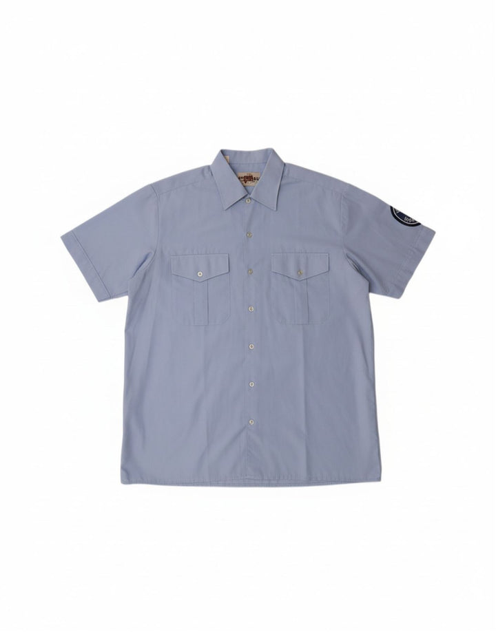 IMPERIAL Mens Short Sleeve Shirt Size 41/42 Large Blue Cotton