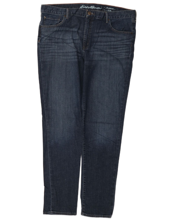 EDDIE BAUER Womens Boyfriend Slim Jeans US 14 XL W36 L31 Navy Blue Cotton