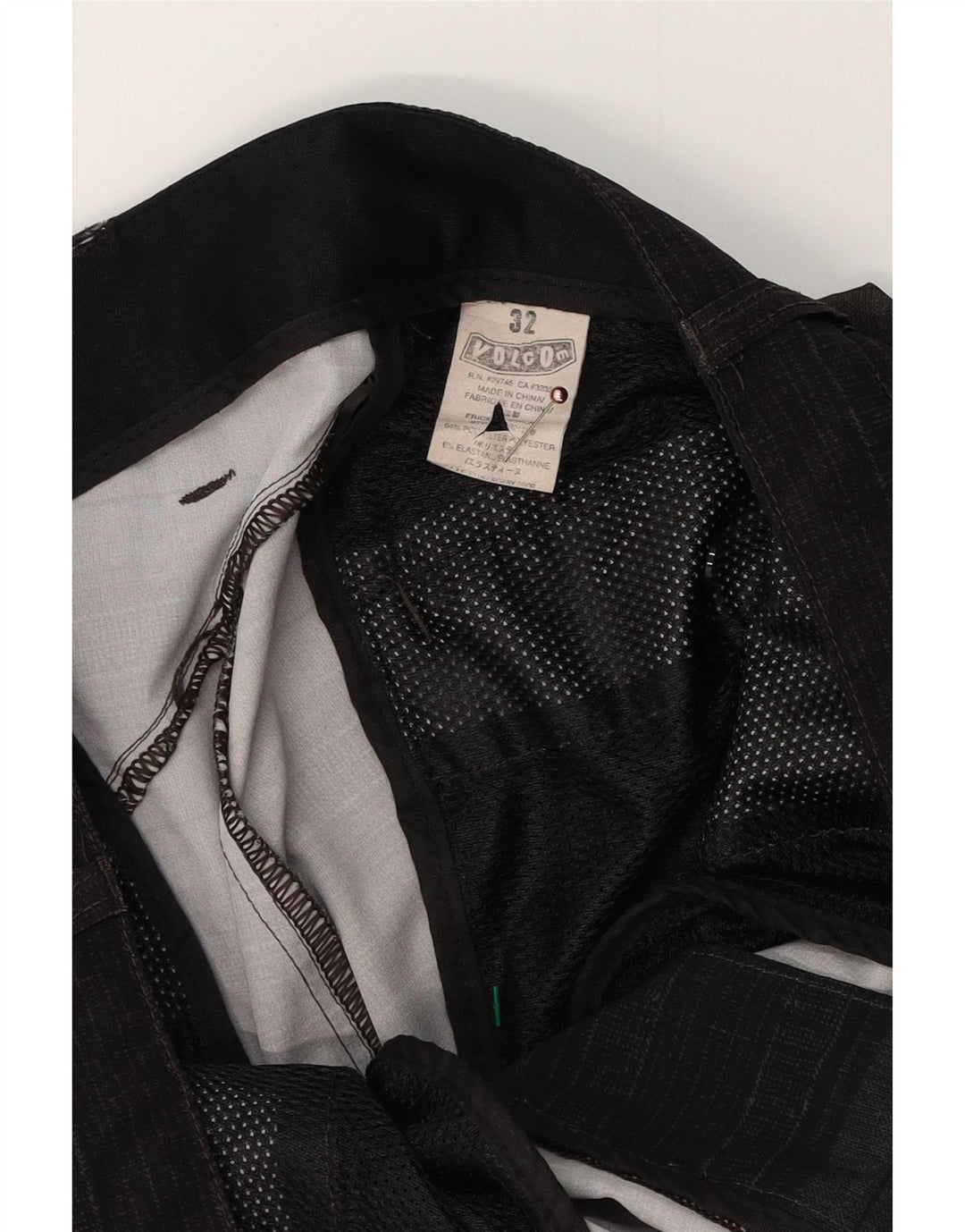 VOLCOM Herre Cargo Shorts W32 Large Gråstribet Polyester