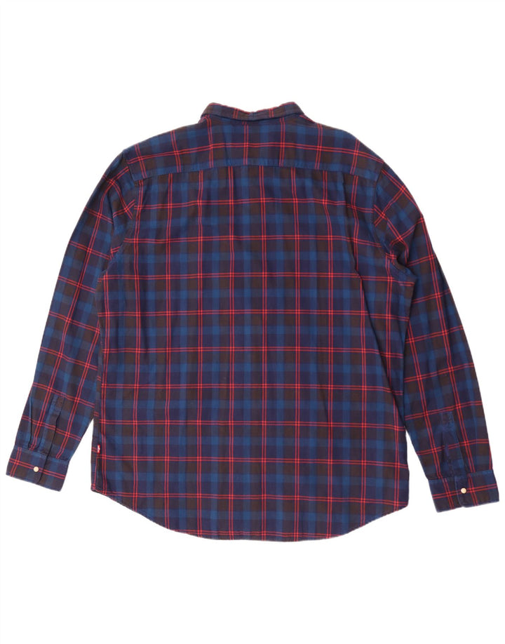 Levi's herreskjorte 2XL blå ternet bomuld