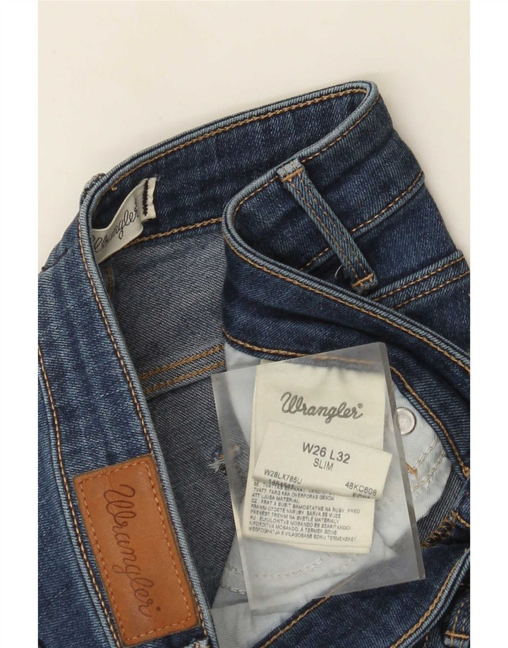 Wrangler Dame Slim Jeans W26 L32 Blå Bomuld