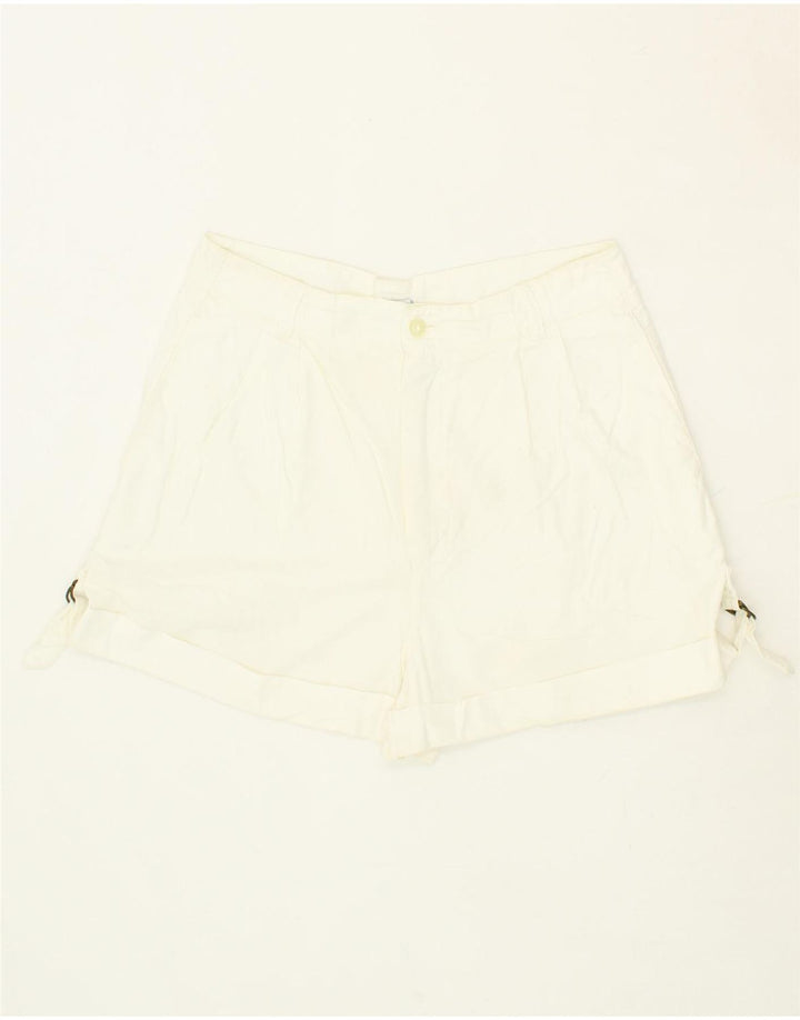 VINTAGE Womens Pleated Casual Shorts W30 Medium White Vintage Vintage and Second-Hand Vintage from Messina Hembry 