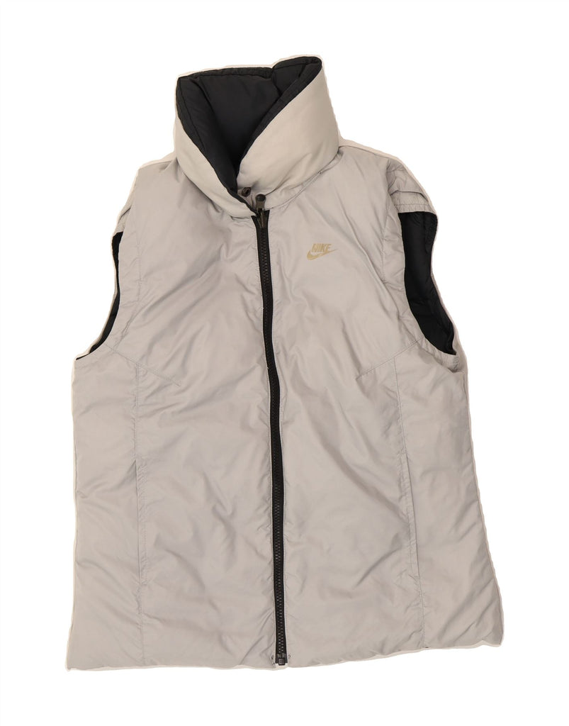 NIKE Womens Reversible Padded Gilet UK 8/10 Small Grey Colourblock Vintage Nike and Second-Hand Nike from Messina Hembry 