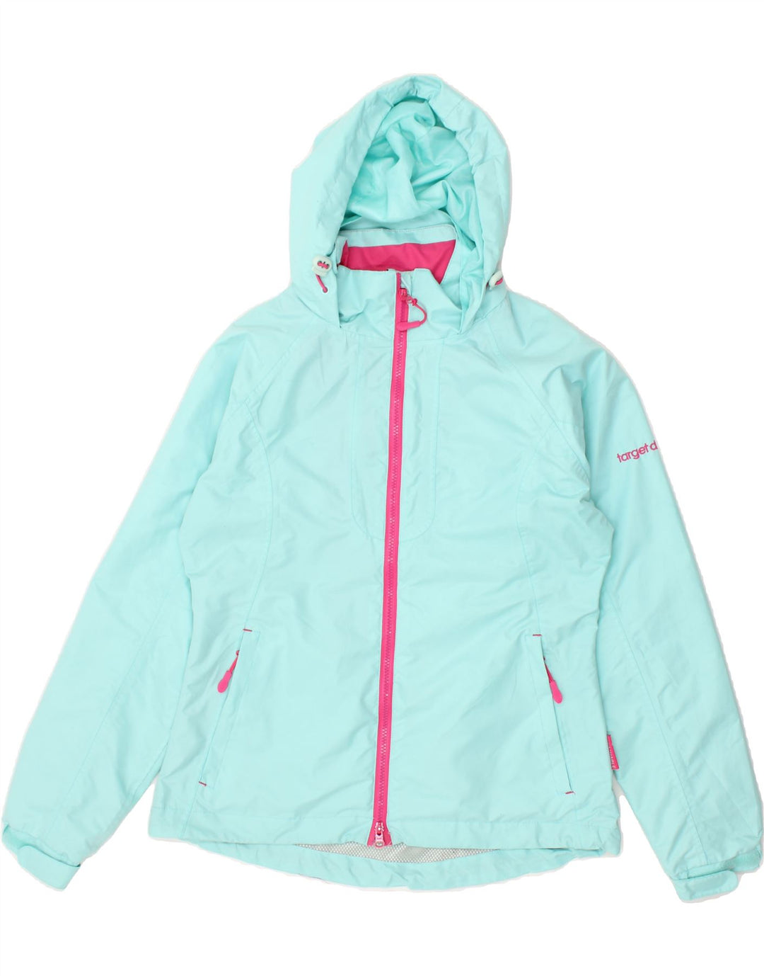 TARGET DRY Womens Hooded Rain Jacket UK 6 XS Blue Polyester Vintage Target Dry and Second-Hand Target Dry from Messina Hembry 