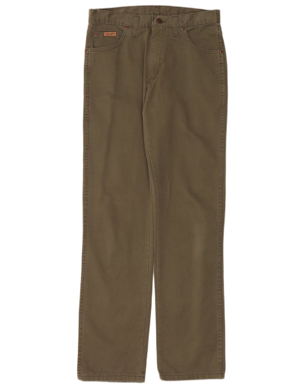 Wrangler Mens Texas Straight Casual Trousers W32 L34 Khaki Crosta