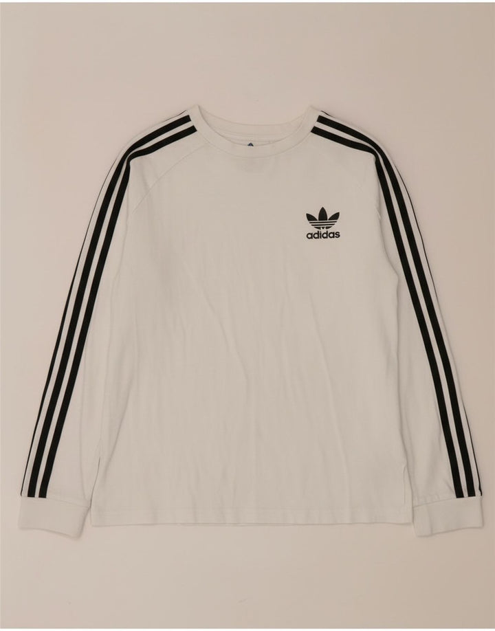 Adidas Boys Top Langærmet 12-13 År Hvid Bomuld