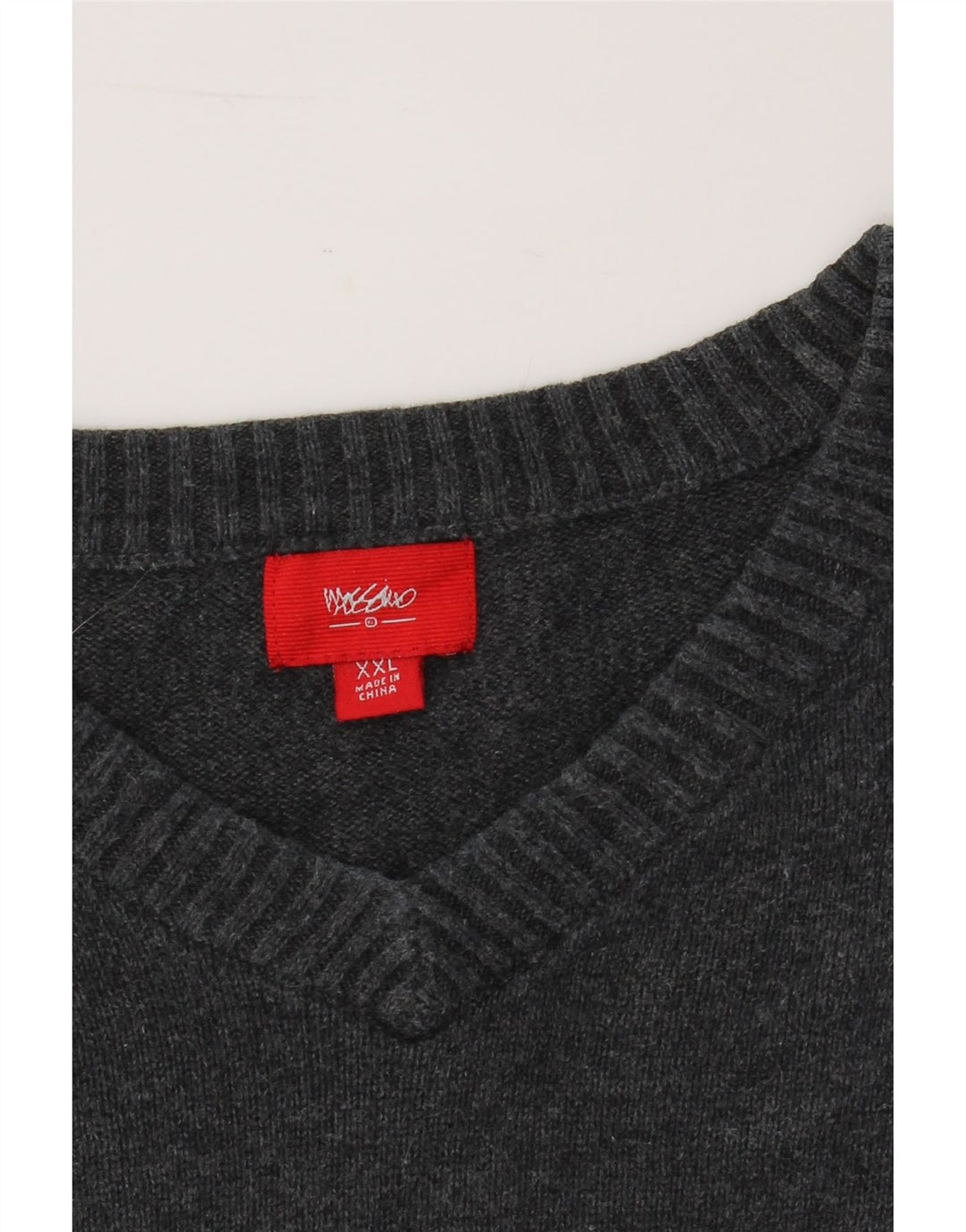 MOSSIMO Mens V-Neck Jumper Sweater 2XL Grey Cotton Vintage Mossimo and Second-Hand Mossimo from Messina Hembry 