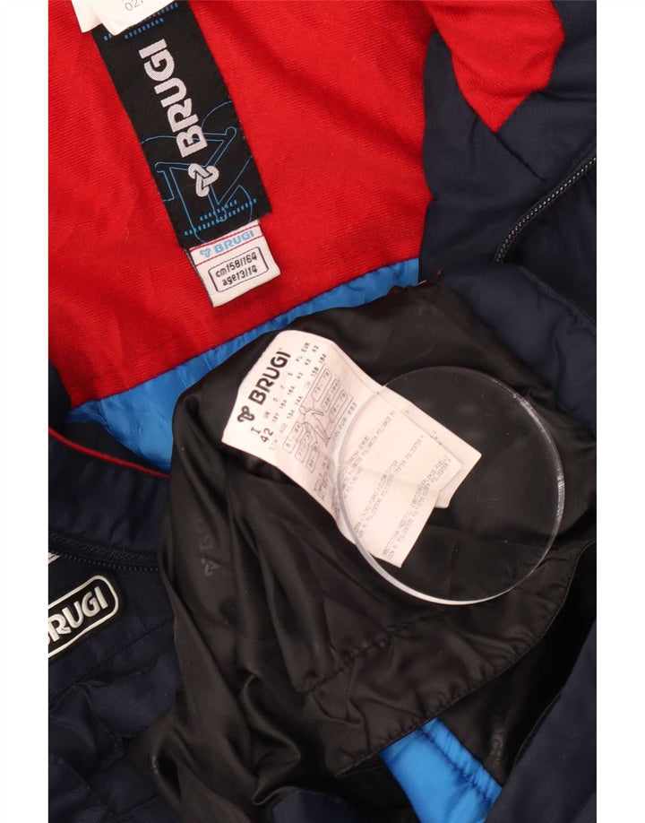 Brugi Skijakke med hætte til drenge 13-14 år Navy Blue Colourblock Polyamid