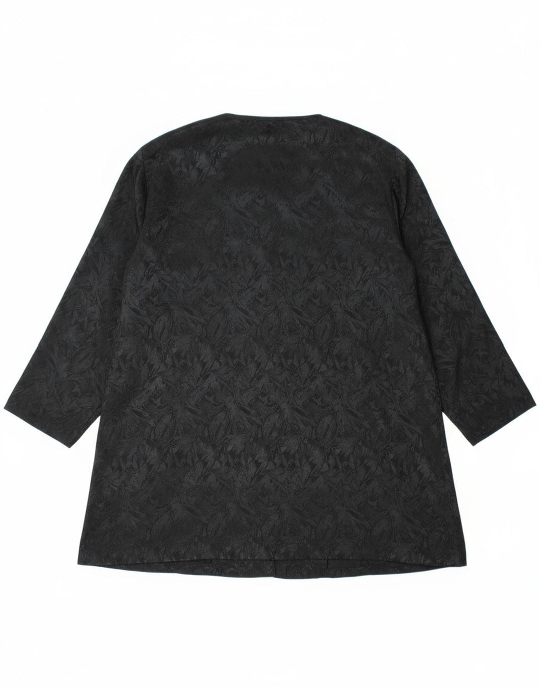 VINTAGE Womens Longline Cardigan Top EU 40 Medium Black Floral Polyester