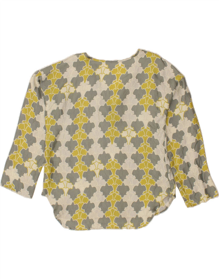 VINTAGE Womens Abstract Pattern Blouse Top UK 14 Medium Grey Vintage Vintage and Second-Hand Vintage from Messina Hembry 