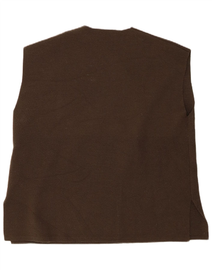 Zara Dame Vest Tank Top UK 16 Stor Grøn Polyester