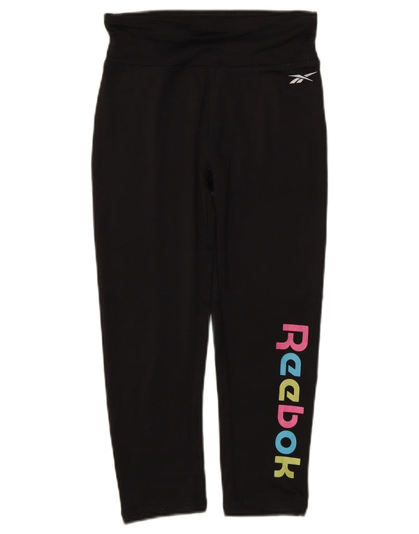 Reebok Girls Capri Grafiske Leggings 10-11 år Sort Polyester