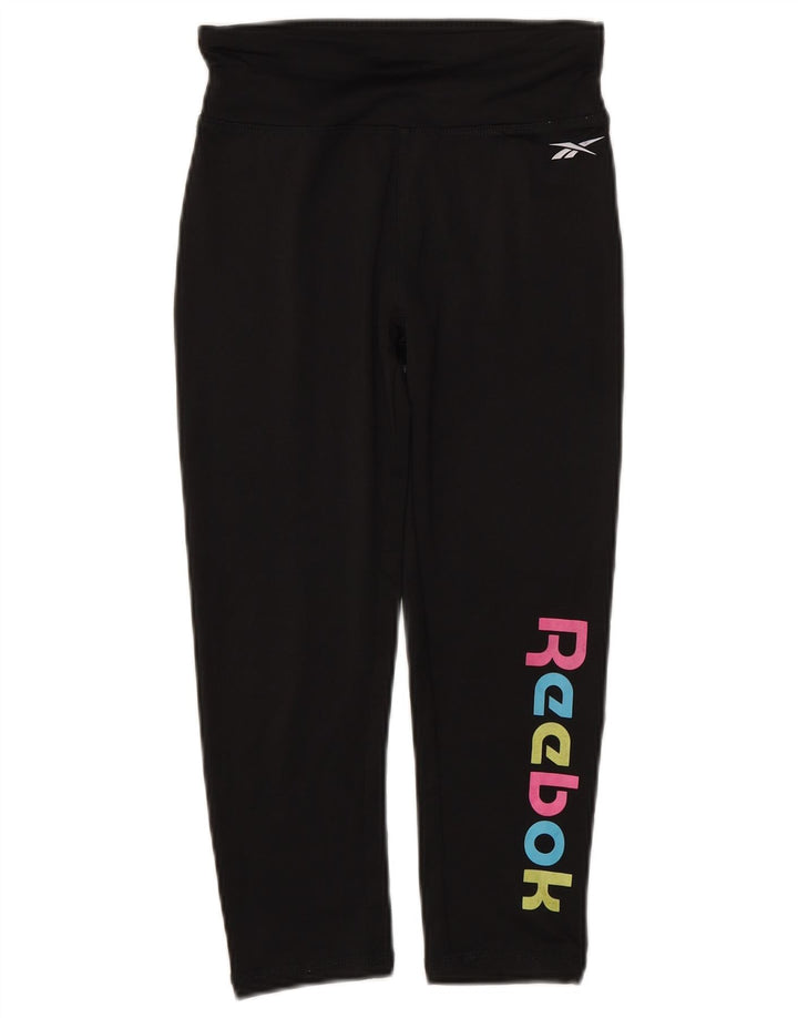 Reebok Girls Capri Grafiske Leggings 10-11 år Sort Polyester