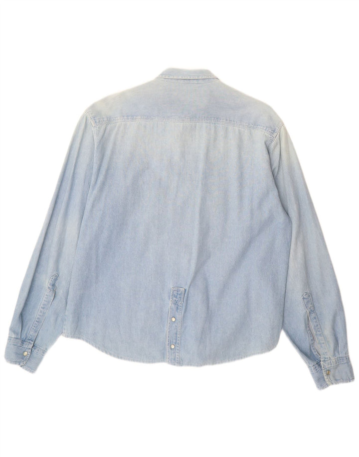 BENETTON Denimskjorte til mænd XL Blå