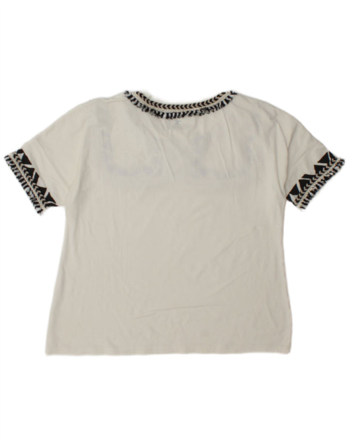 Max Mara Dame T-Shirt Top UK 12 Medium White