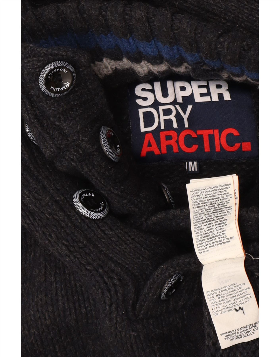 Superdry sweater med hætte til mænd mellem marineblå akryl
