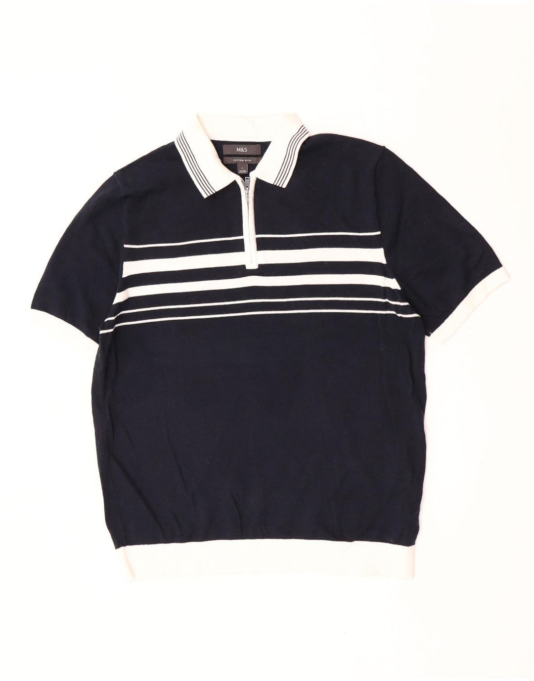 Marks & Spencer Poloshirt til mænd Stor marineblå stribet bomuld