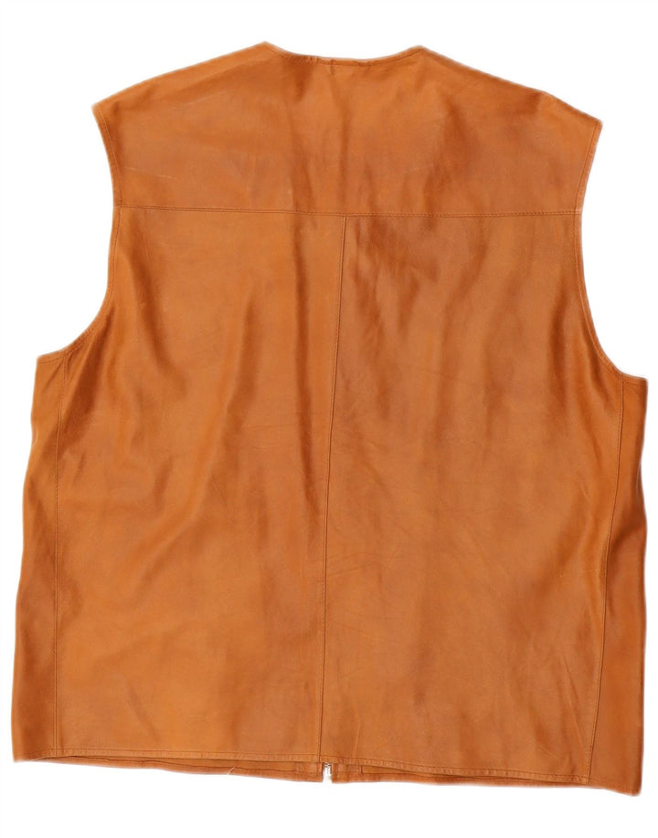 CRISTIANO DI THIENE Herre Læder Utility Gilet IT 50 Stor Brun