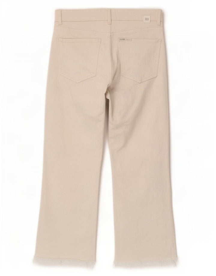 Zara Dame Cropped Jeans EU 40 Medium W30 L23 Hvid