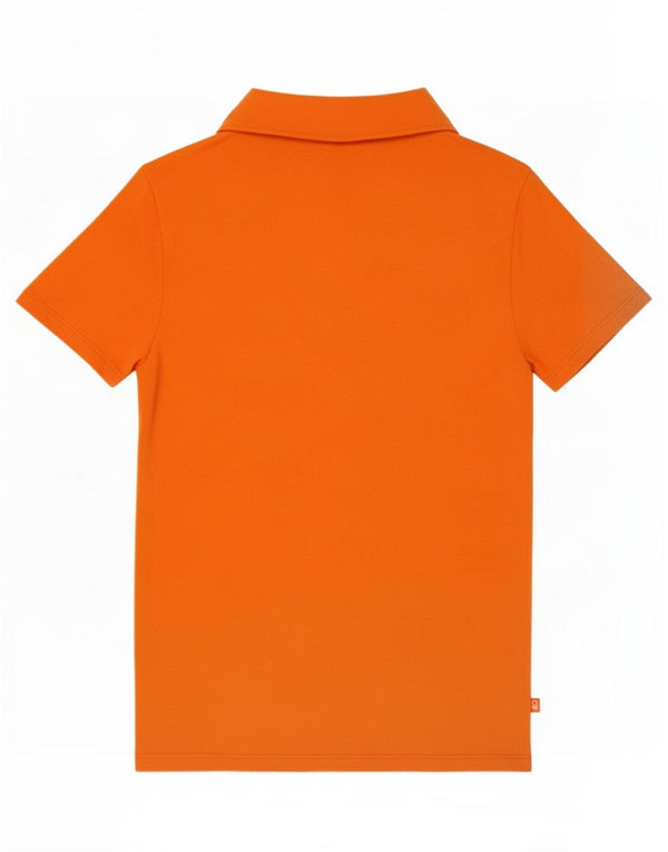 Benetton Dame Polo Shirt UK 12 Medium Orange Bomuld