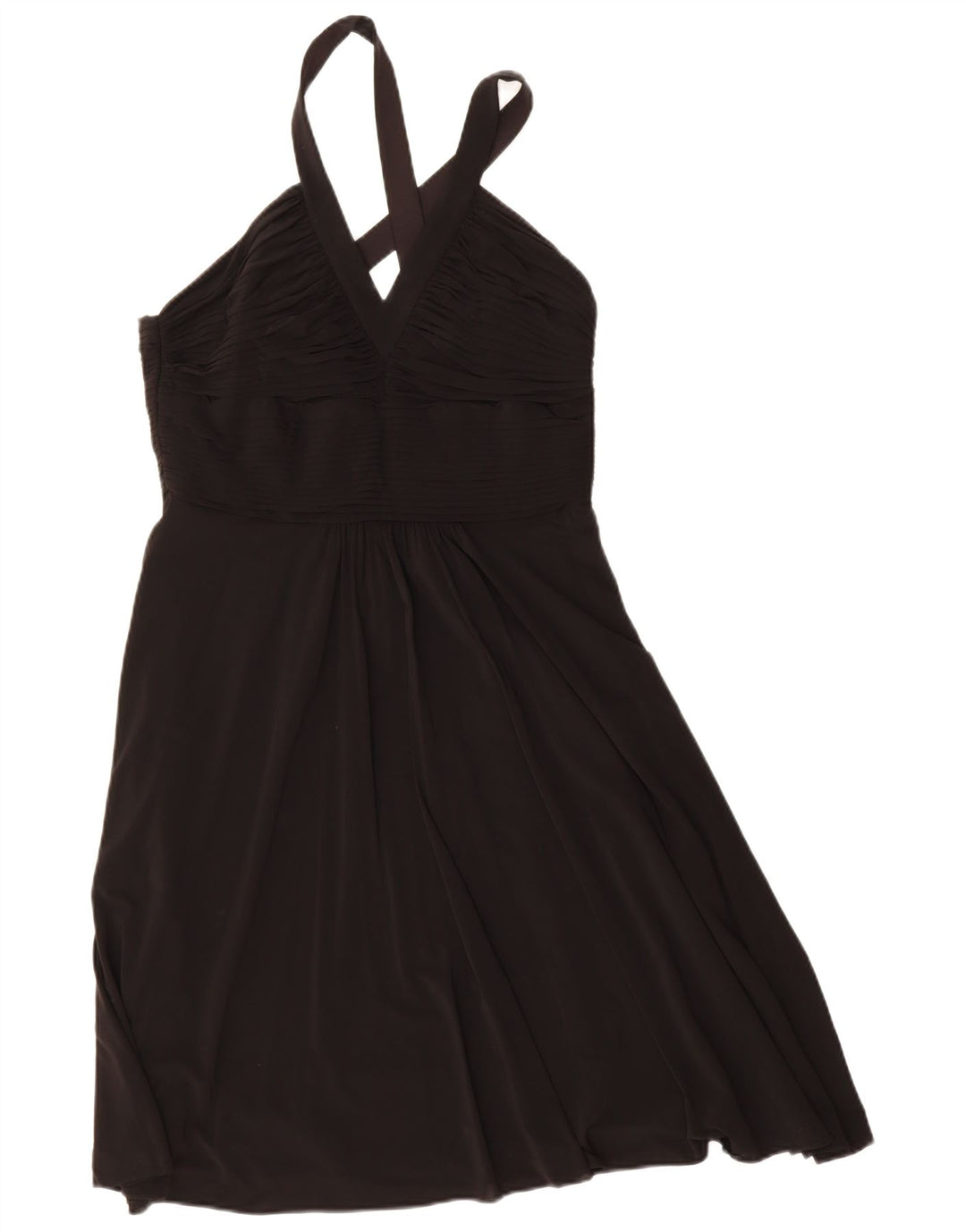COAST Womens Halter Dress UK 16 Large  Black Acetate