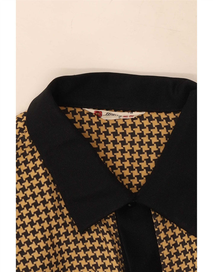 Vintage Herre Overshirt Skjorte Medium Brun Houndstooth
