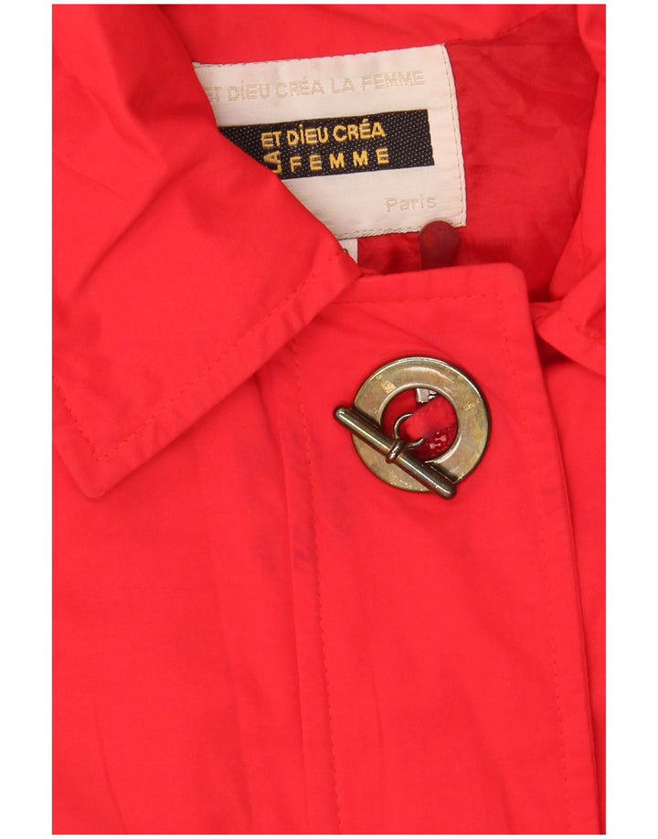 Et Dieu Crea La Femme Dame Overfrakke EU 40 Medium Rød Polyester