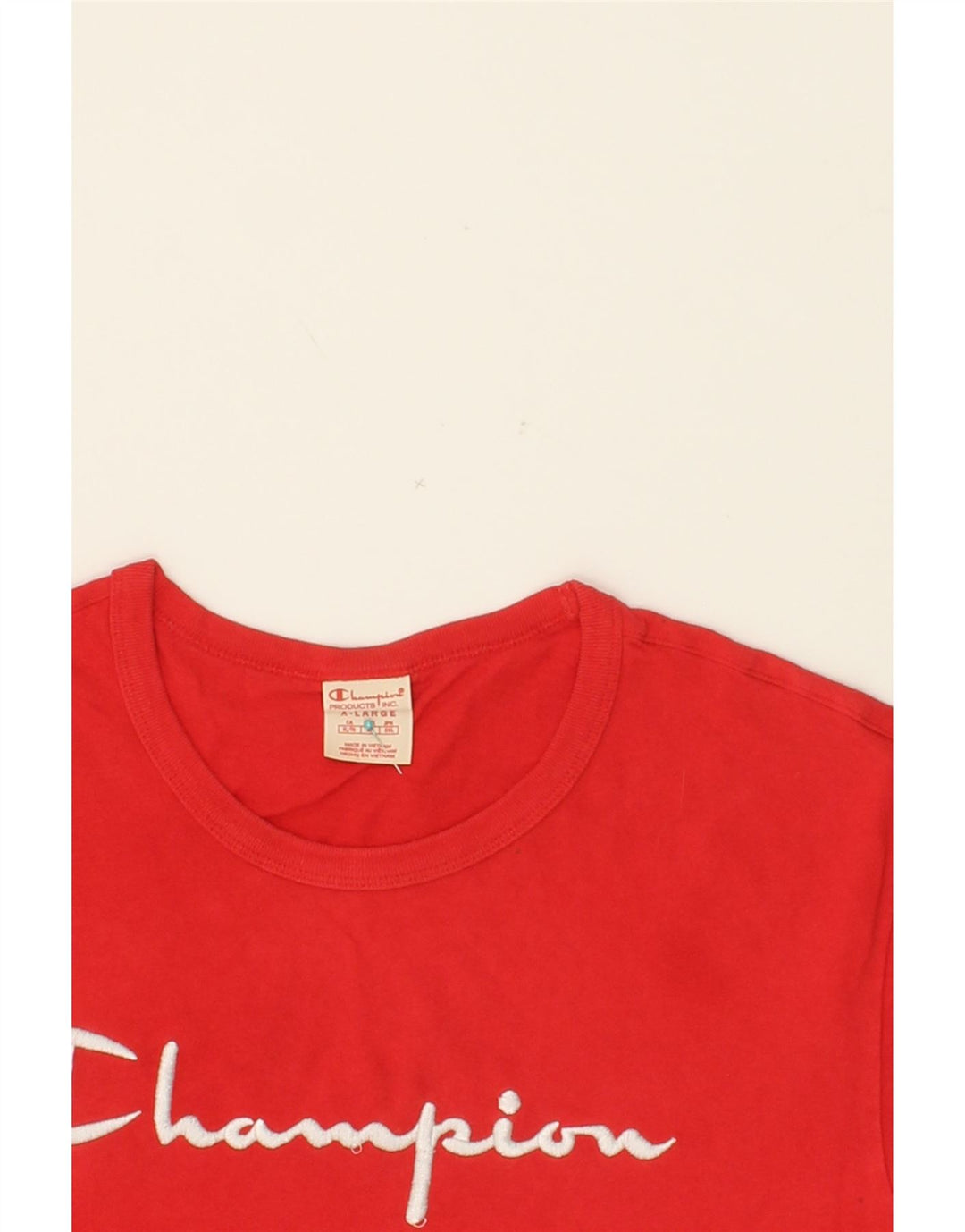 CHAMPION Mens Graphic T-Shirt Top XL Red Vintage Champion and Second-Hand Champion from Messina Hembry 