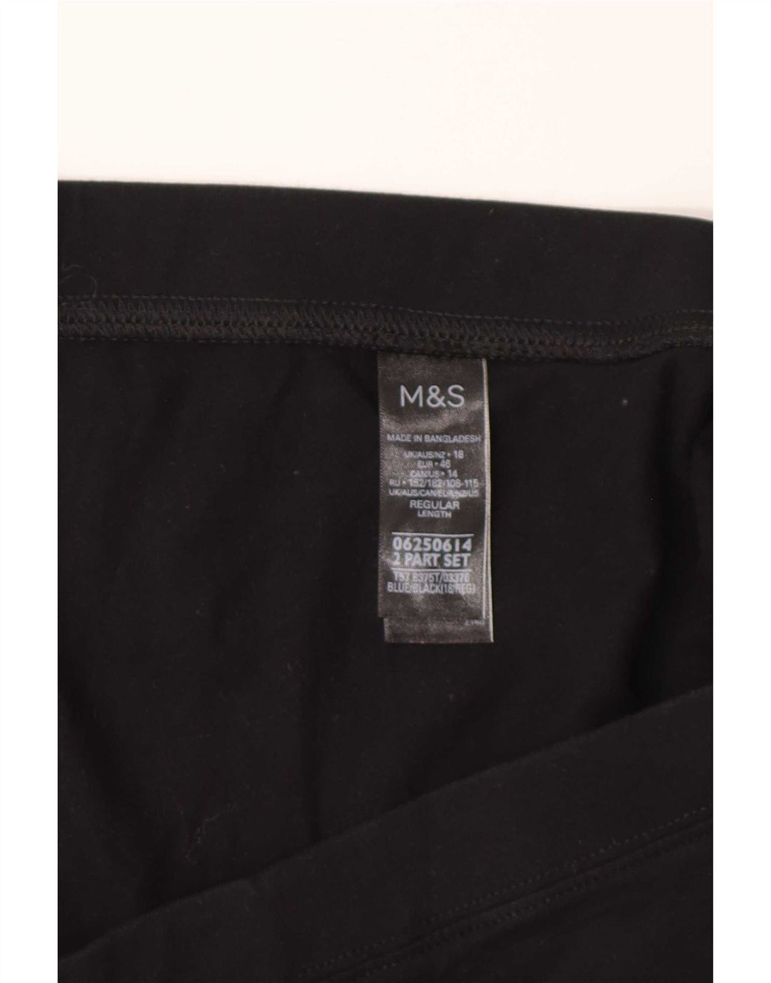 Marks & Spencer Dame Leggings UK 18 XL Sort Bomuld