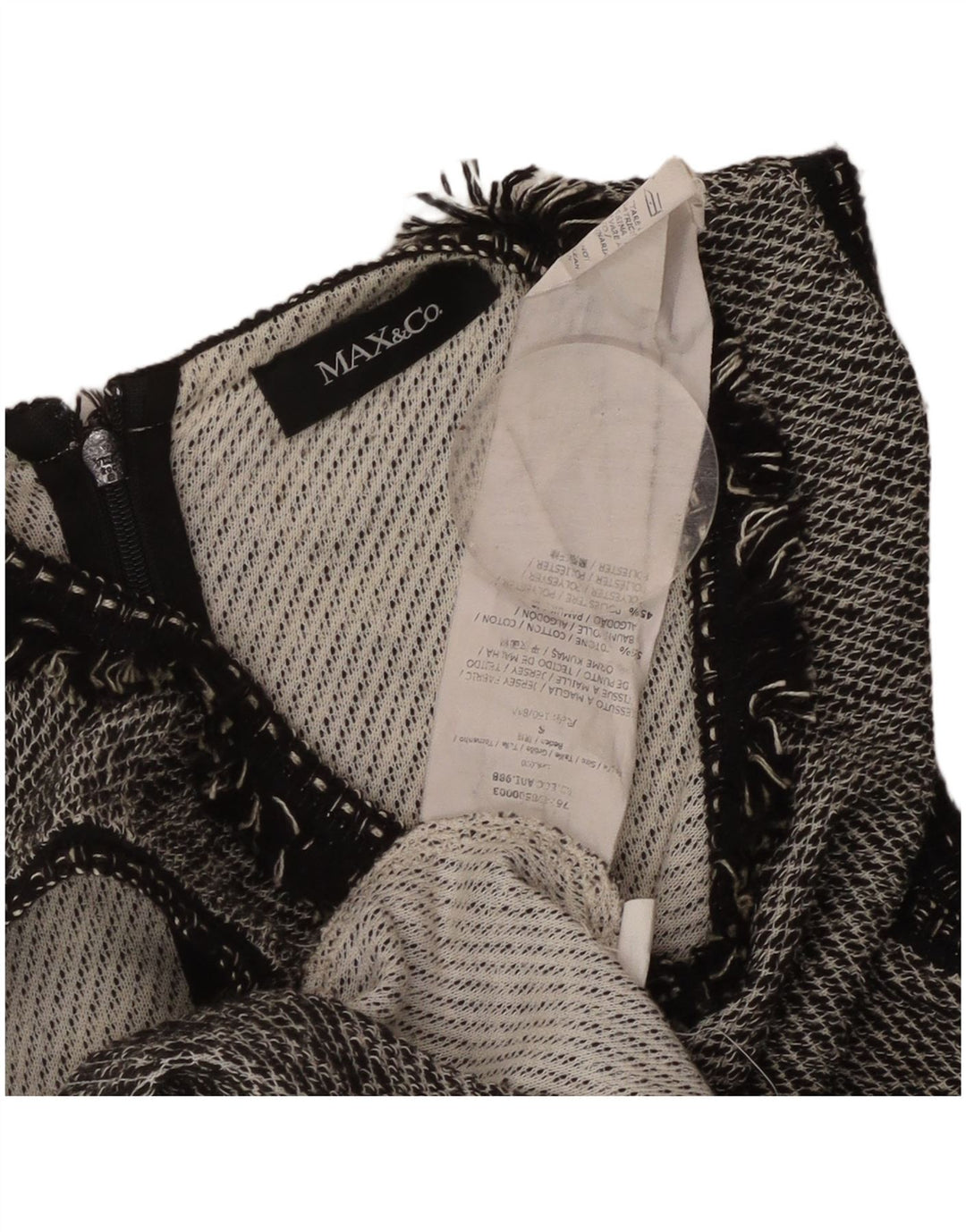 MAX & CO. Ærmeløs A-line kjole til kvinder UK 8 Lille sort bomuld