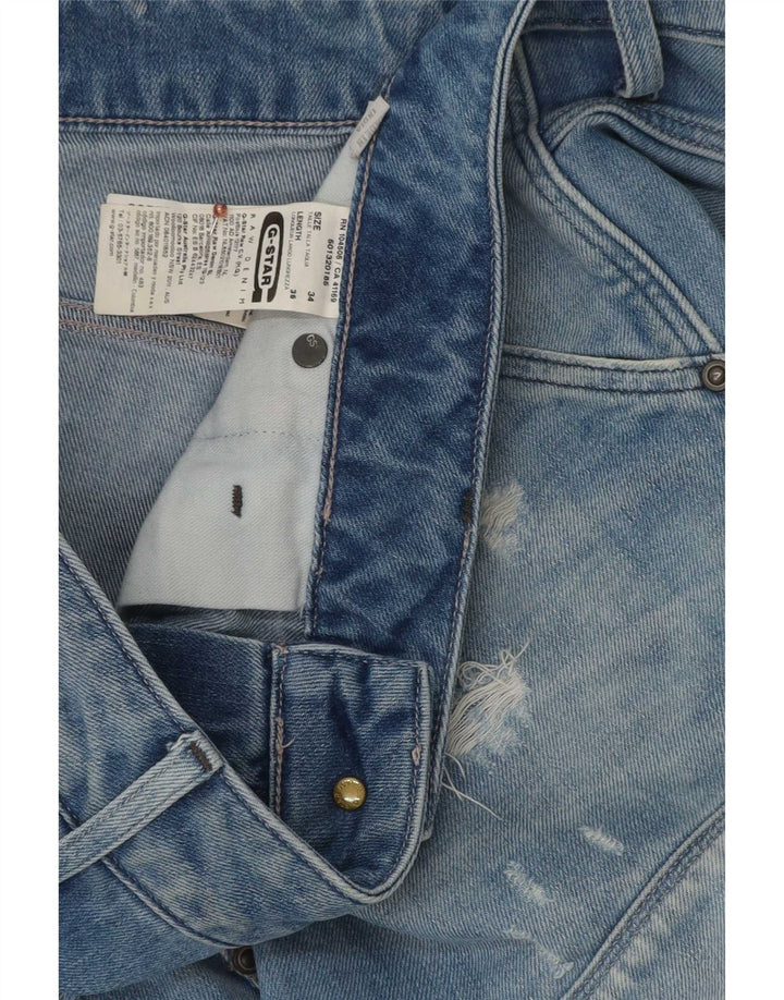 G-Star Herre Distressed Slim Jeans W34 L36 Blå Bomuld