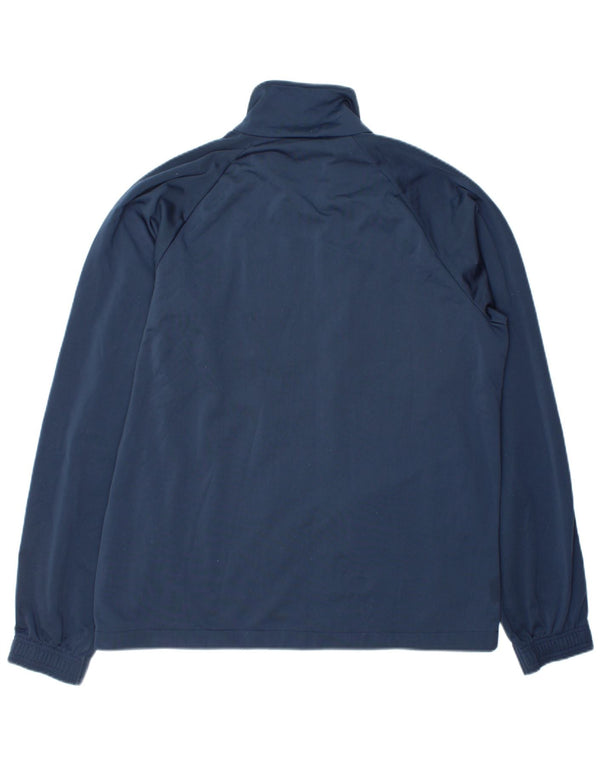 Asics Mens Tracksuit Top Jacket XL Navy Blue Striped Polyester