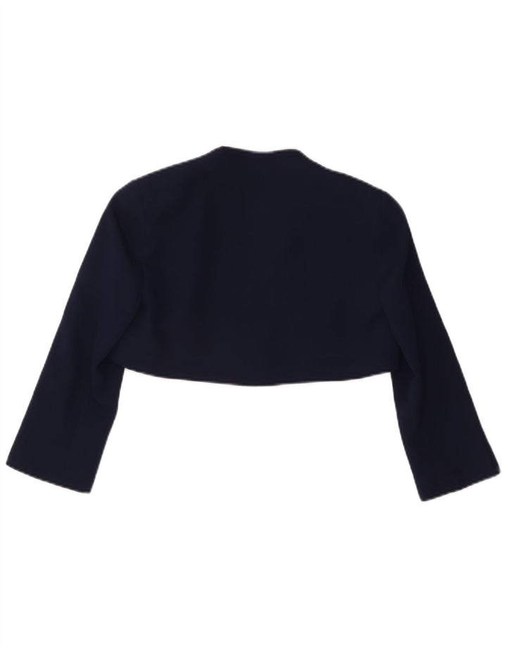 Luisa Spagnoli Dame 3/4 ærmet åben Bolero jakke IT 40 Small Navy Blue