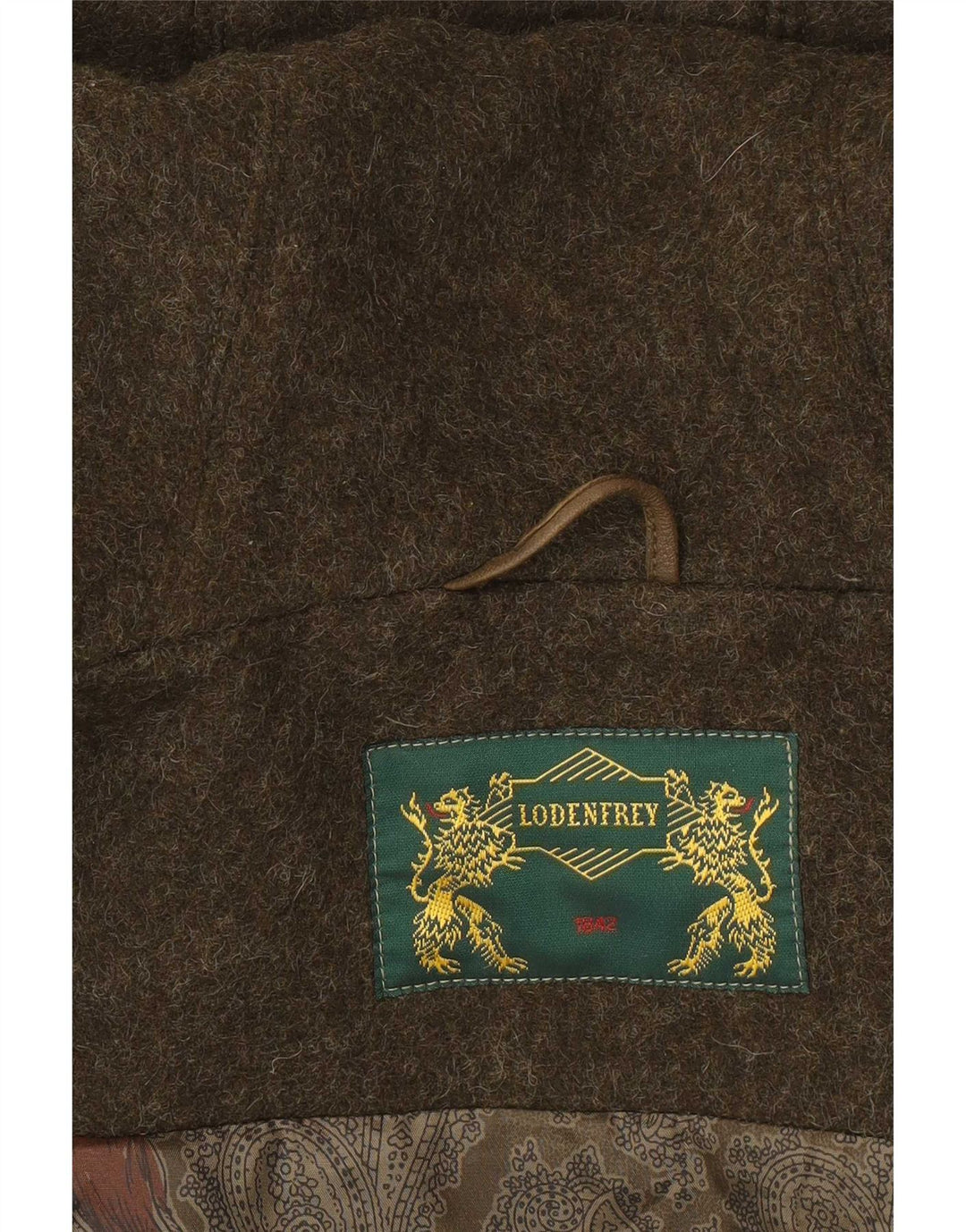 Lodenfrey Herre Hooded Duffel Coat EU 50 Large Green Wool