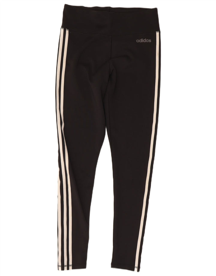 ADIDAS Womens Climalite Leggings UK 12/14 Medium Black Polyester