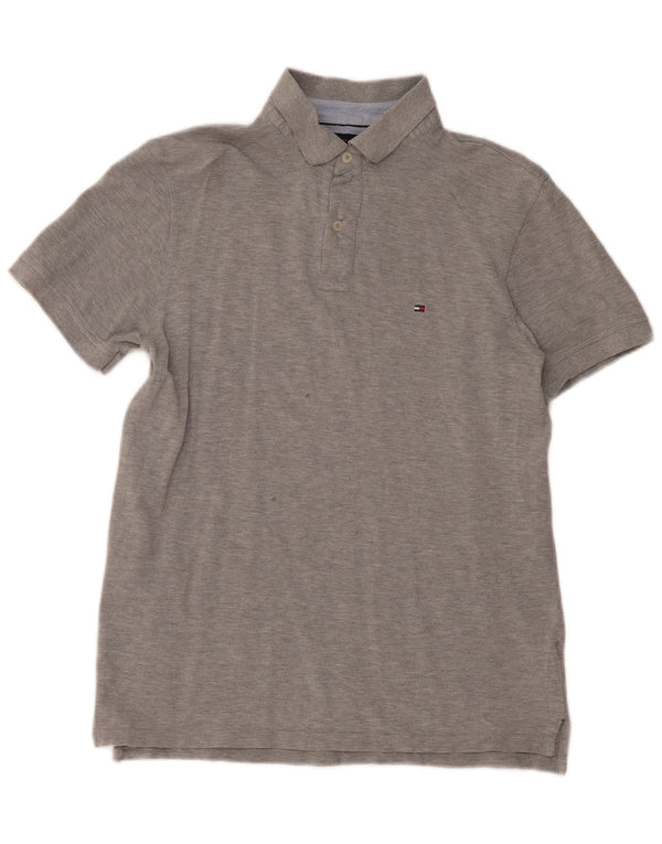 Tommy Hilfiger Herre poloshirt Medium Grey Flecked Bomuld